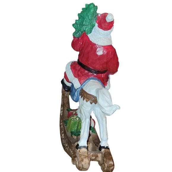 Vintage Transpac  Resin Santa Rocking Horse - Picture 6 of 13
